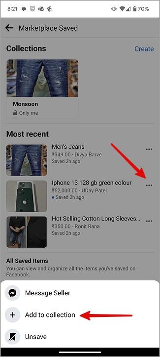 如何查看 Facebook Marketplace 上保存的項目