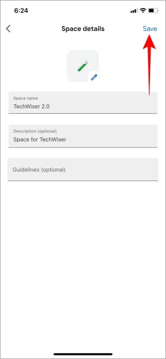 如何在行動裝置上的 Google Chat 中建立空間