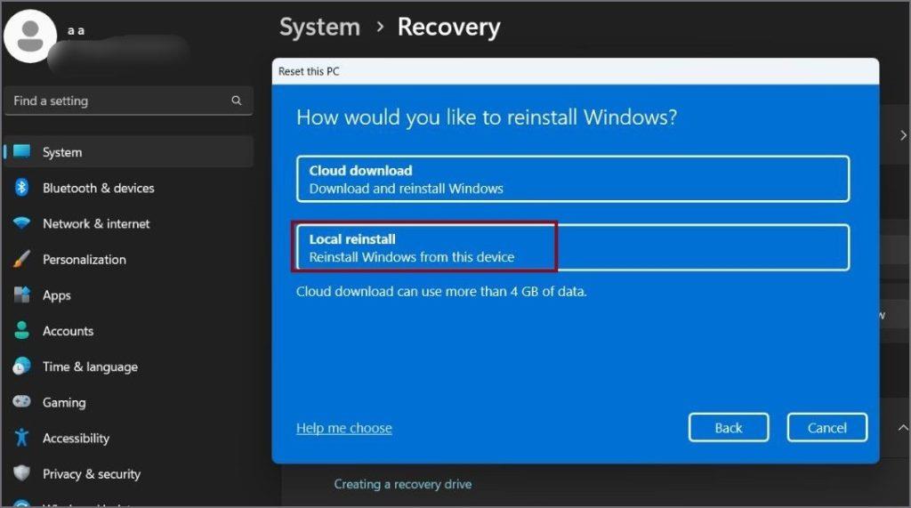 重設 Windows 11 電腦時會發生什麼