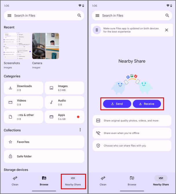 如何在兩個 Android 裝置（無線和有線）之間共用文件