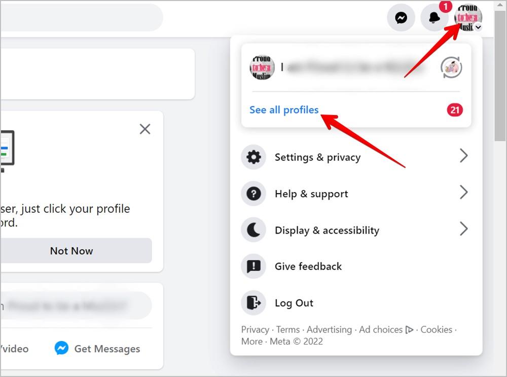 如何在 Facebook 頁面和個人資料之間切換，反之亦然