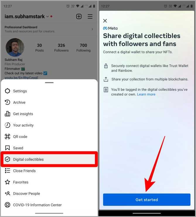 如何在 Instagram 上設定數位收藏品