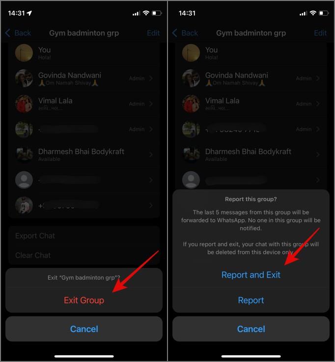 當您舉報並退出 Whatsapp 群組時會發生什麼