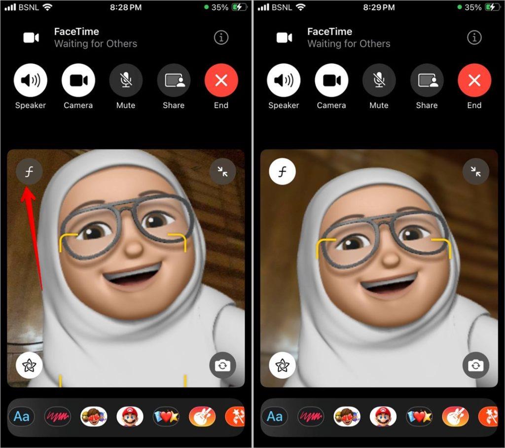 FaceTime 上的 F 和其他符號是什麼意思