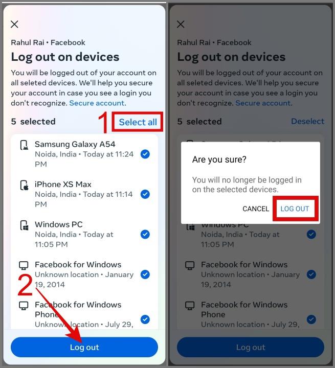 如何在所有裝置上登出 Facebook
