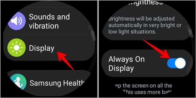 在 Samsung Galaxy Watch 上開啟或關閉 4 種常亮顯示器的方法