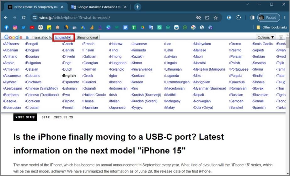 如何在 Google Chrome 翻譯網頁