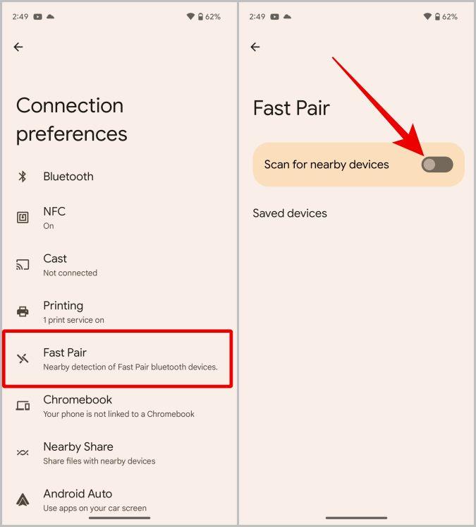 如何在 Android 上啟用/停用快速配對