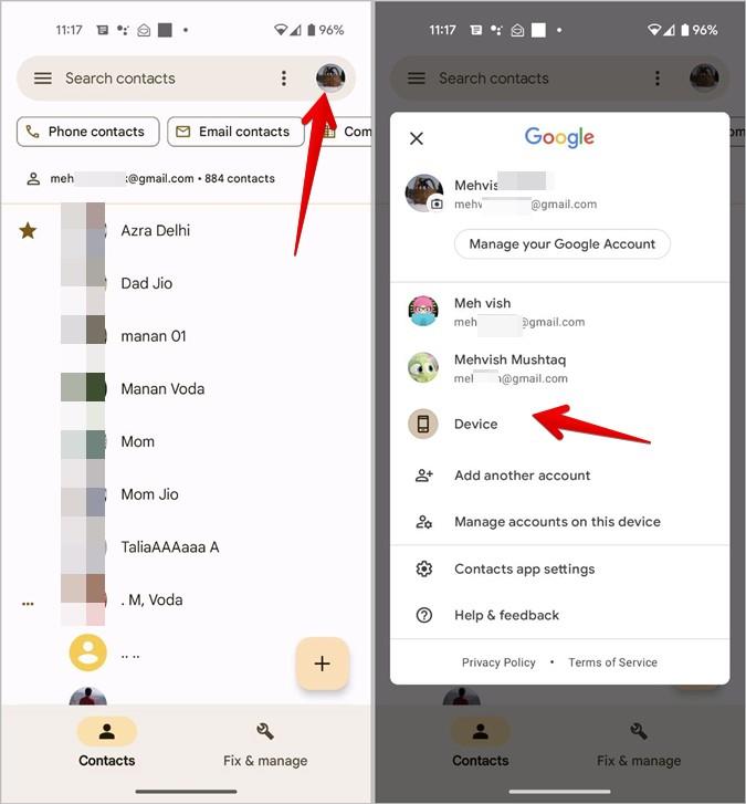 如何檢查 Android 和 iPhone 上聯絡人的儲存位置