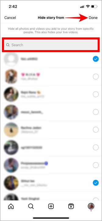 如何在 Instagram 上向某人隱藏故事