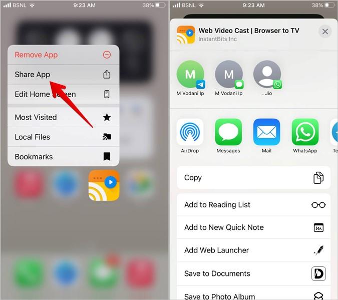 如何將應用程式從 iPhone 或 Android 發送到另一部手機