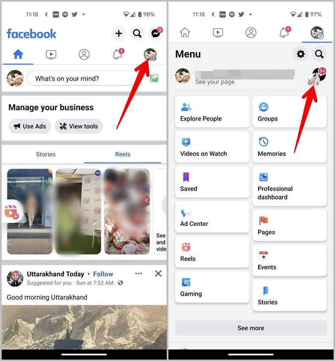 如何在 Facebook 頁面和個人資料之間切換，反之亦然