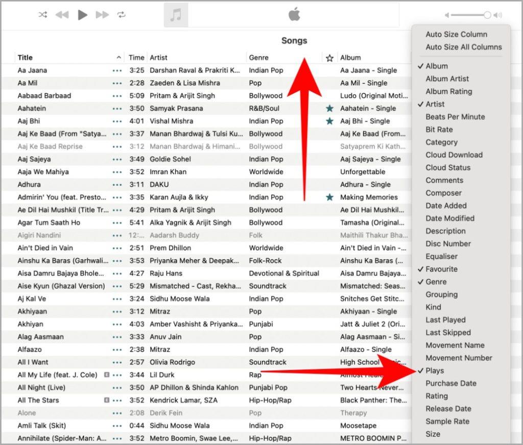 我在 Apple Music 上聽了一首歌多少次