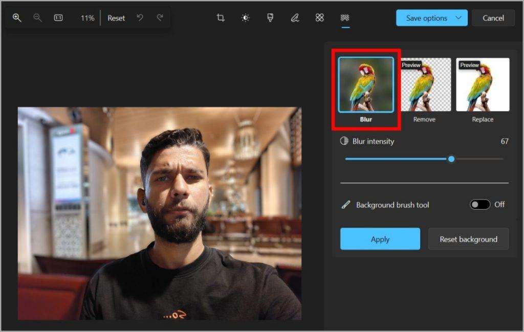 如何在 Windows 照片應用程式中使背景透明