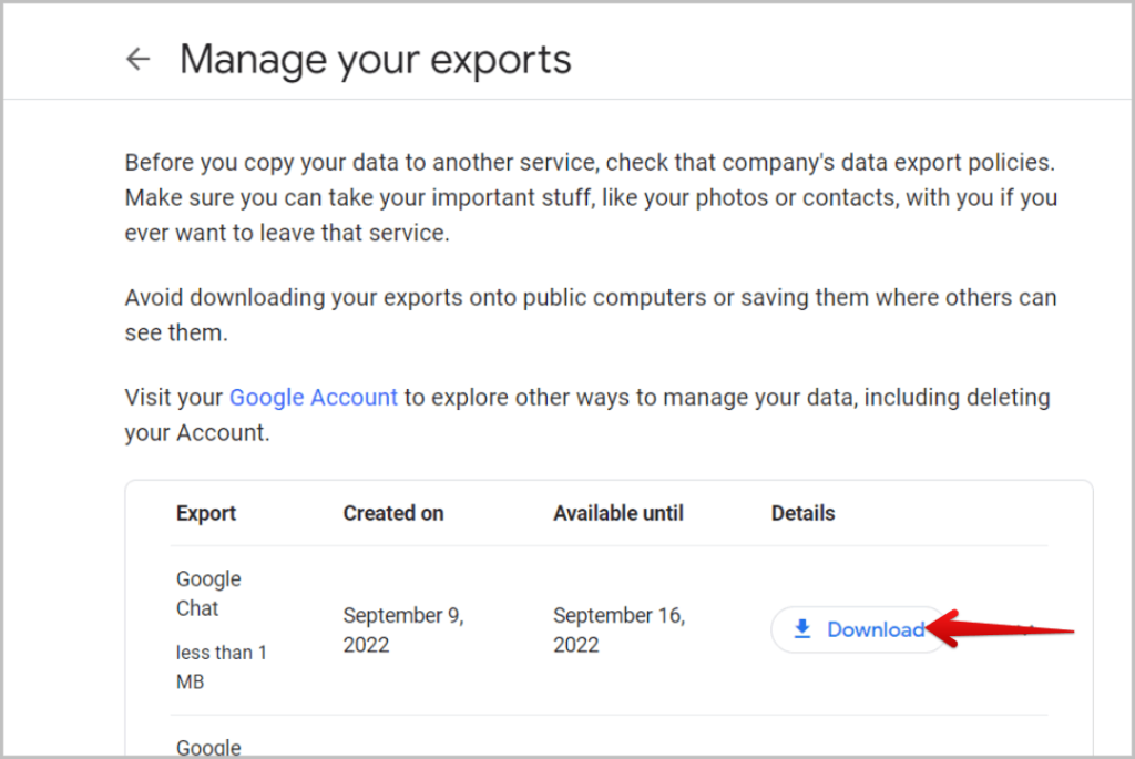 如何從 Google 聊天匯出聊天