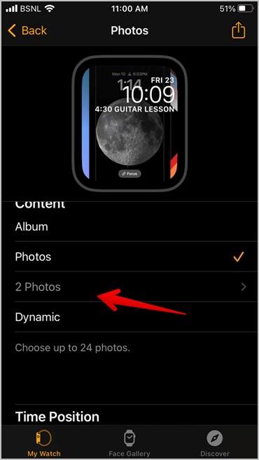 如何在 Apple Watch 上放置多張圖片