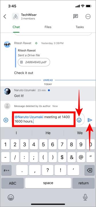 如何在行動裝置上的 Google Chat 中建立空間