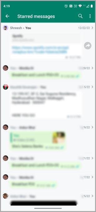 WhatsApp 網頁版和行動版上我加星號的訊息在哪裡