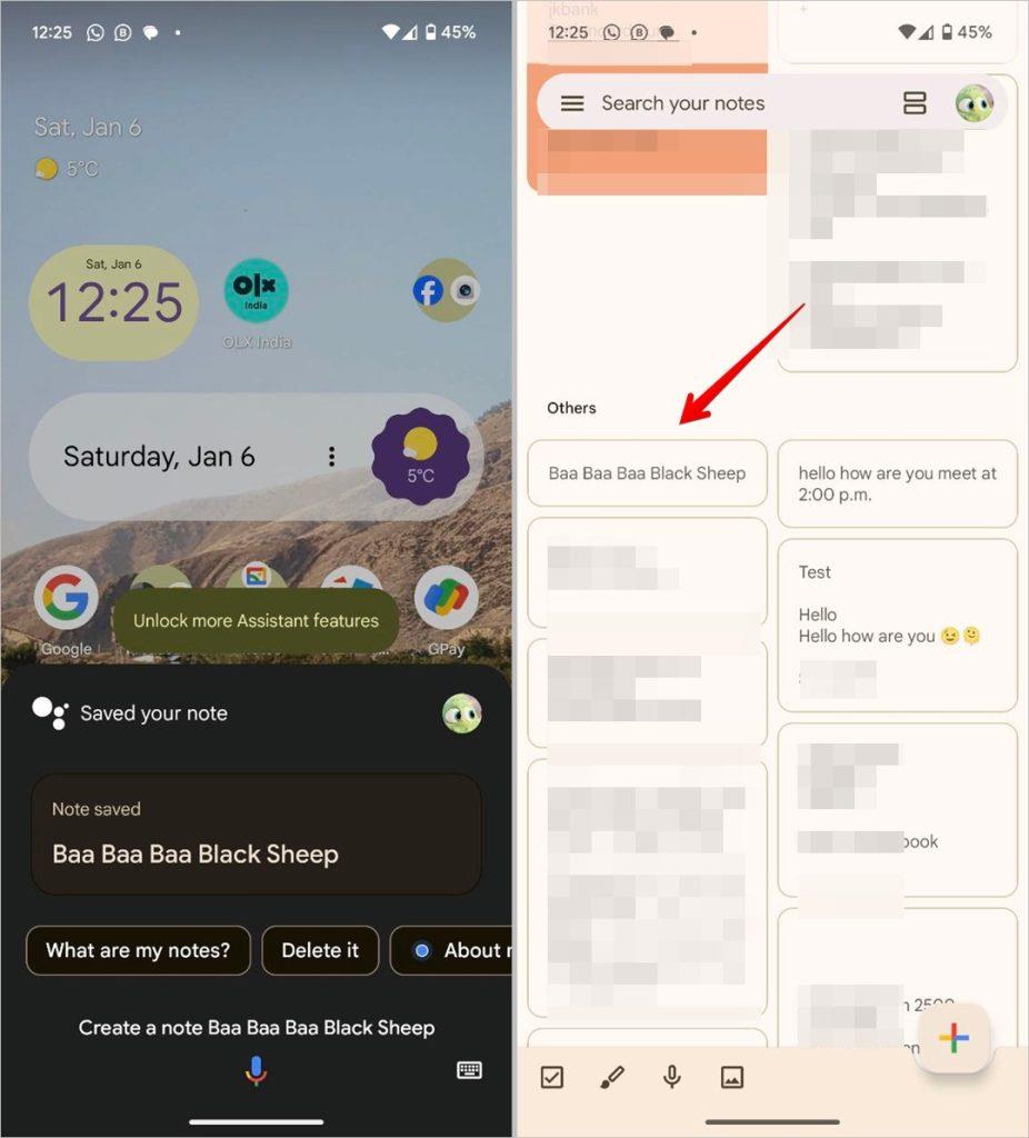 Google Assistant 在哪裡保存筆記、清單和提醒