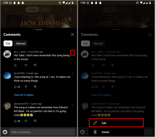 如何評論行動裝置上 YouTube Music 中的歌曲和視頻