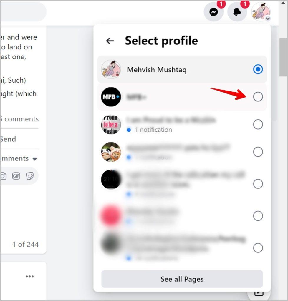 如何在 Facebook 頁面和個人資料之間切換，反之亦然