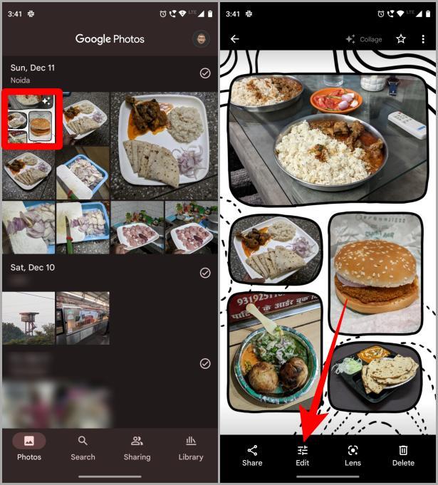 如何在行動裝置上的 Google 相簿中建立和編輯拼貼畫