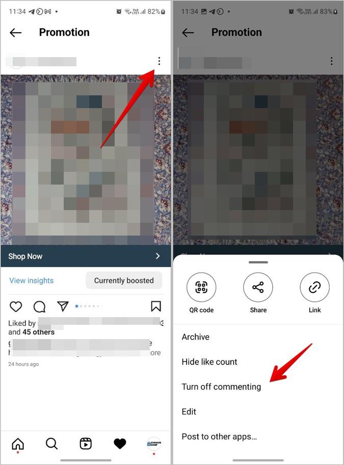 如何關閉 Instagram 貼文、直播、廣告或影片的評論