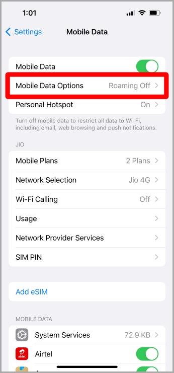 如何在 iPhone 上開啟數據漫遊