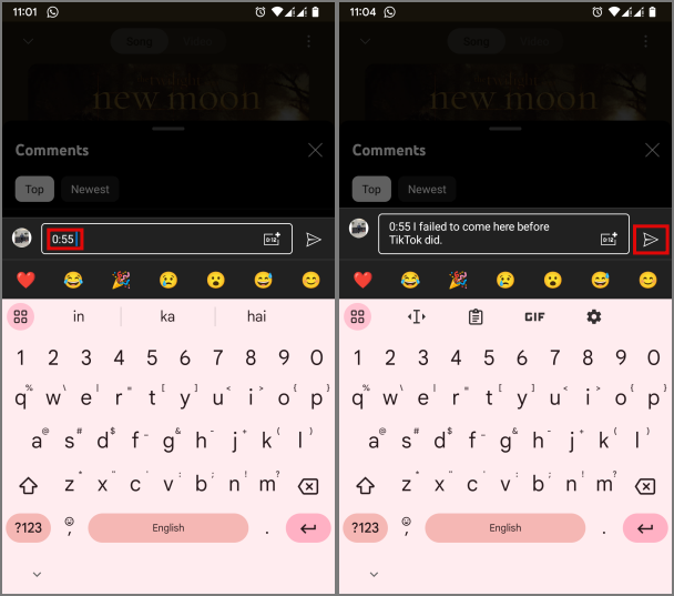 如何評論行動裝置上 YouTube Music 中的歌曲和視頻