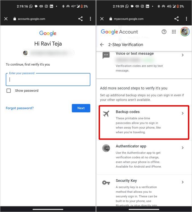 如何從 Google 產生備份程式碼