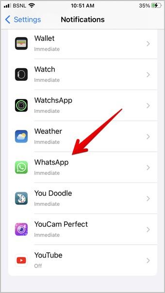 如何在鎖定畫面和主畫面上取得 WhatsApp 通知