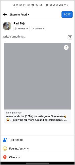 如何在 Facebook、頁面、群組和 Messenger 上分享 Instagram Reels