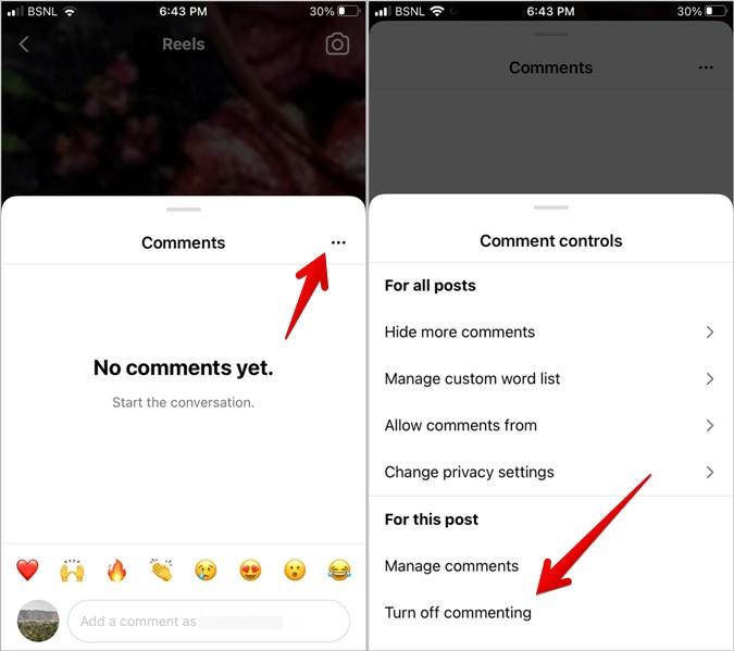 如何關閉 Instagram 貼文、直播、廣告或影片的評論