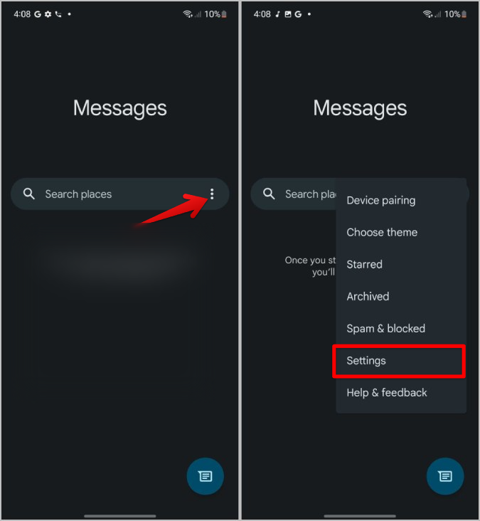 如何在 Google Messages 上設定滑動手勢