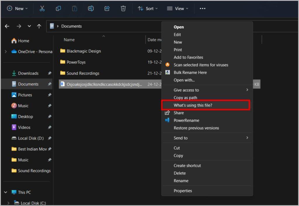 在 Windows 上的另一個程式中開啟檔案/資料夾：如何尋找並強制刪除