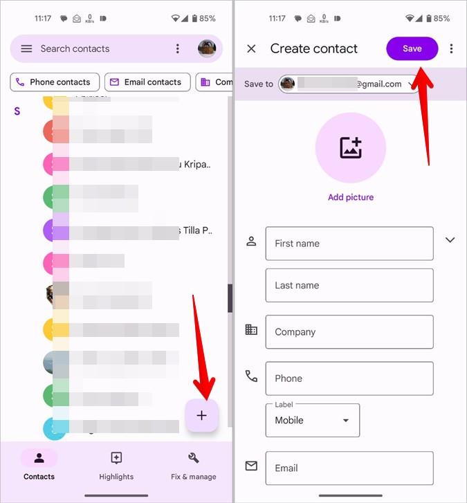 如何將電子郵件新增至 Gmail 中的聯絡人列表