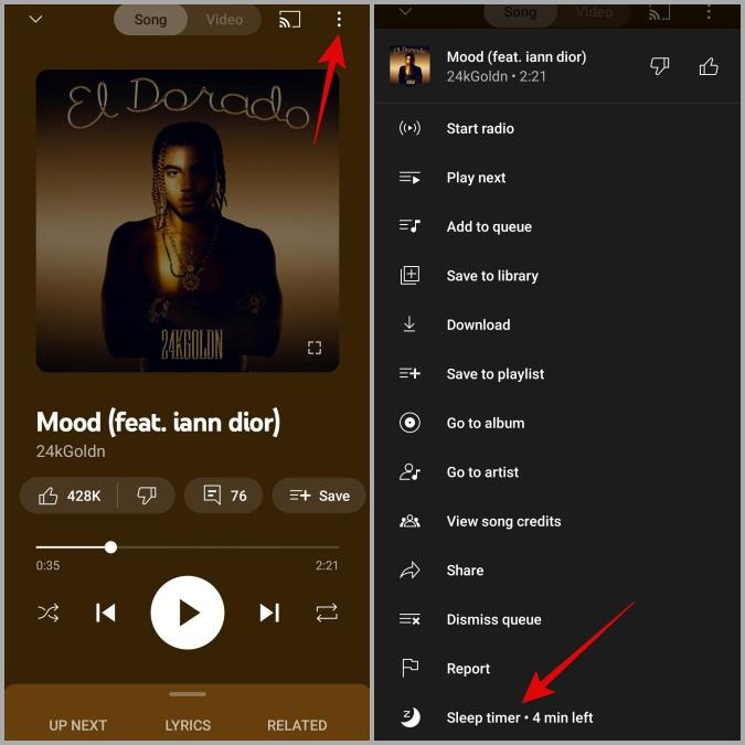 如何在 YouTube Music 中設定睡眠定時器
