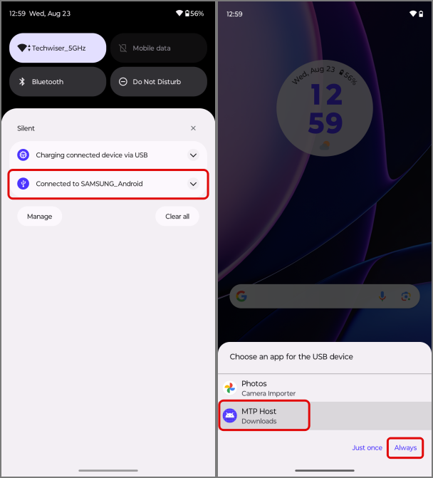 如何在兩個 Android 裝置（無線和有線）之間共用文件