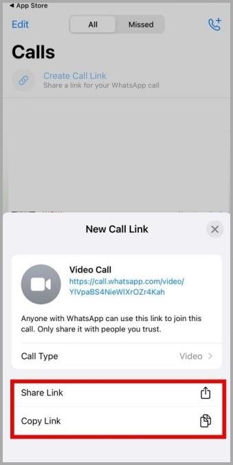 如何在 WhatsApp 上建立和分享通話鏈接