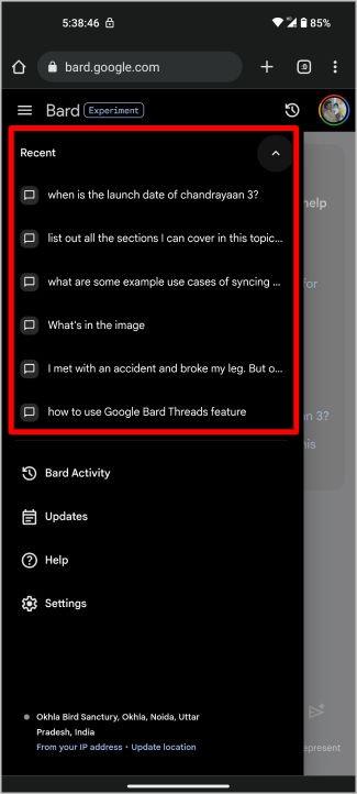 如何分享 Google Bard 對話