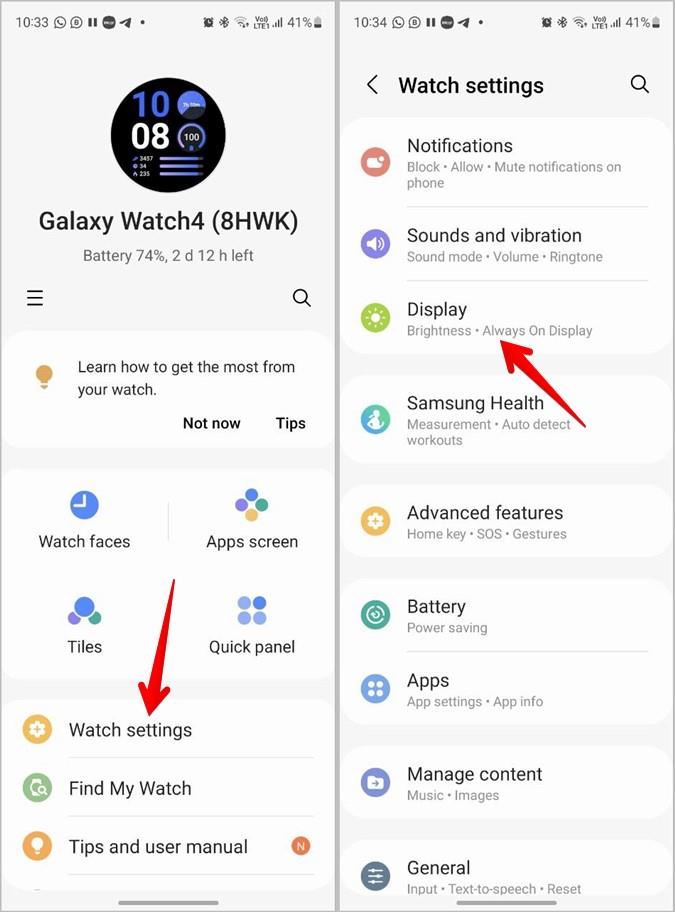 在 Samsung Galaxy Watch 上開啟或關閉 4 種常亮顯示器的方法