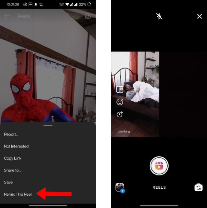 如何使用 Remix 在 Instagram Reels 上製作 TikTok 風格二重奏