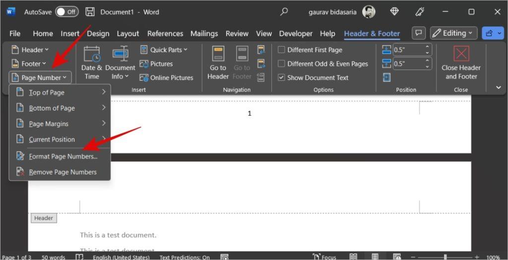 如何為 Microsoft Word 新增頁碼和頁碼