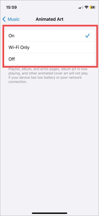 如何在 Apple Music 中啟用/停用動畫專輯封面