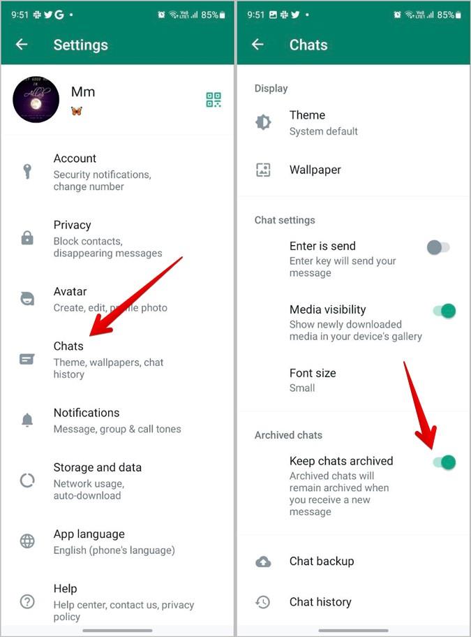 如何在 WhatsApp 上取消聊天、狀態、通話靜音