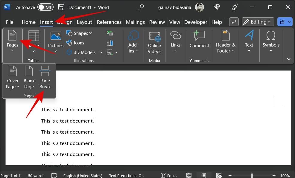 如何為 Microsoft Word 新增頁碼和頁碼