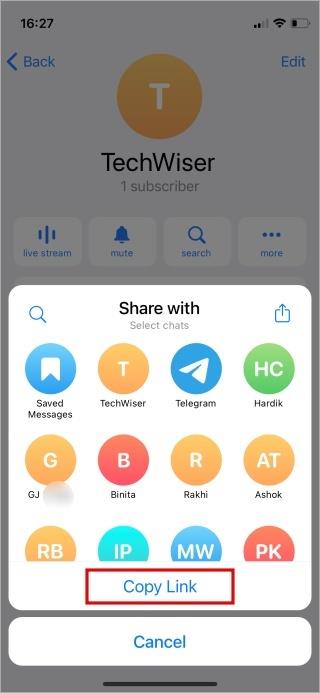 如何複製 Telegram 個人資料、群組、頻道、訊息鏈接