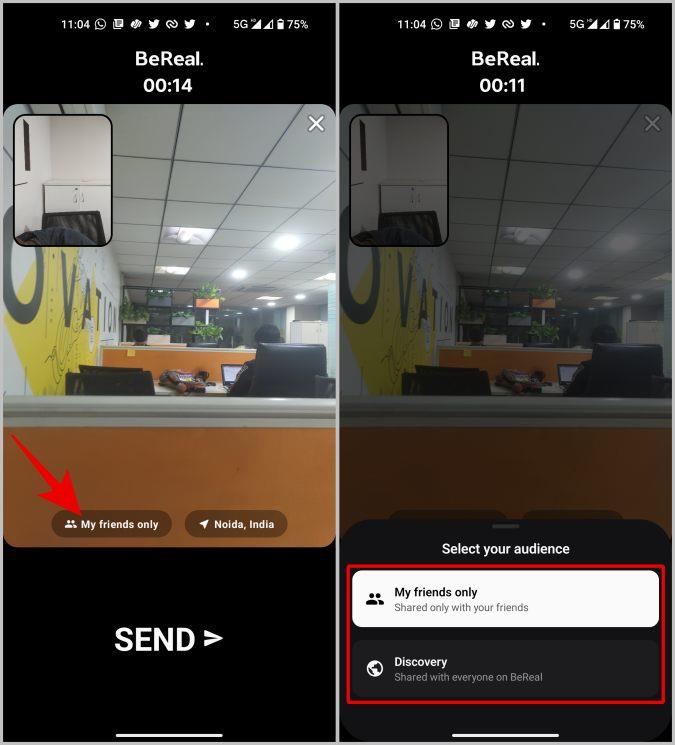 如何上傳 BeReal（包含/不包含您的位置詳細資訊）