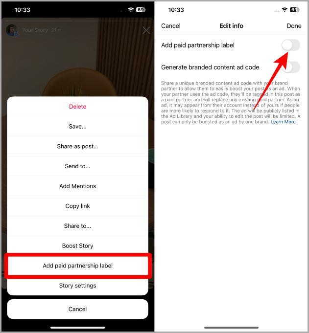 如何在 Instagram 貼文、捲軸和故事上添加付費合作夥伴標籤