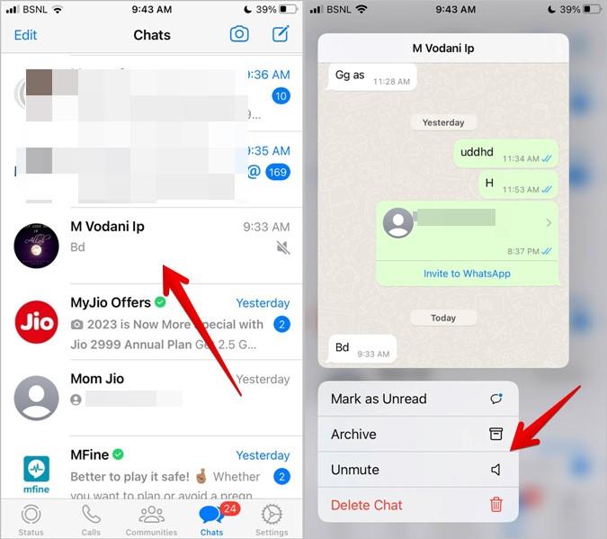 如何在 WhatsApp 上取消聊天、狀態、通話靜音